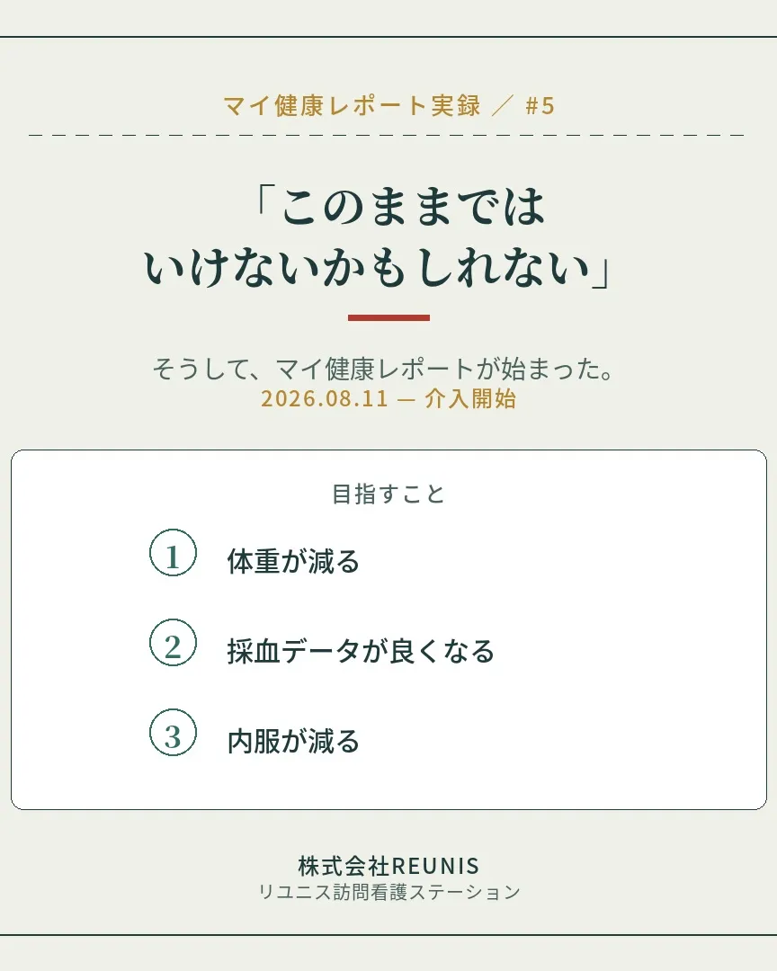 株式会社REUNISが提供する「マイ健康レポート」サービス、...